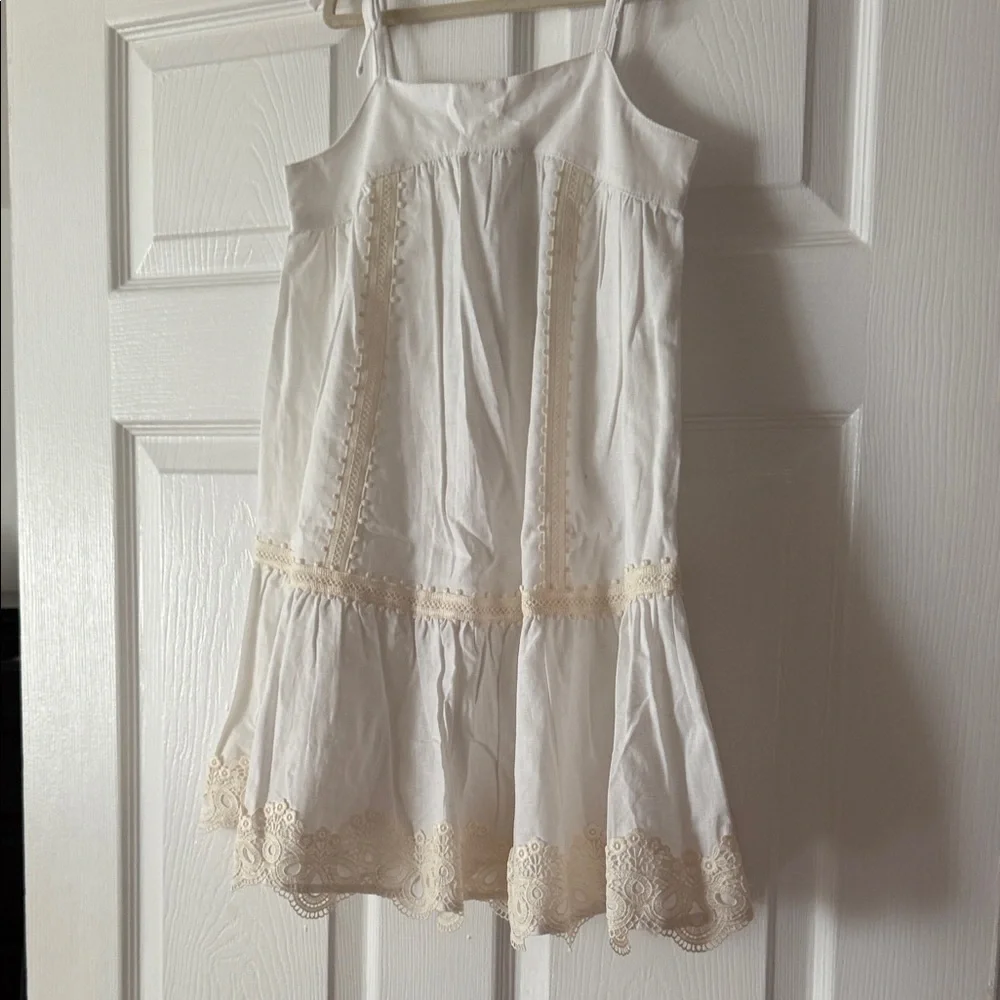 Janie and Jack White Dress with Cream Eyelet Trim